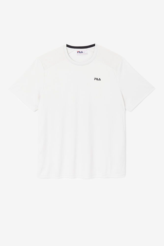 Fila T-Shirt Mens White Kaab Crew - Ireland 92168-KGXJ